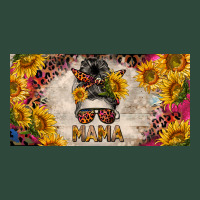 Mess Bun Mama With Sunflowers And Colorful Leopard License Plate Zipper Hoodie | Teevron