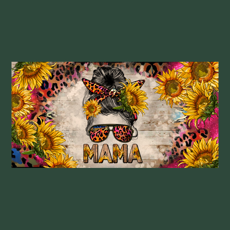 Mess Bun Mama With Sunflowers And Colorful Leopard License Plate Zipper Hoodie by BarkalooDesign | Teevron