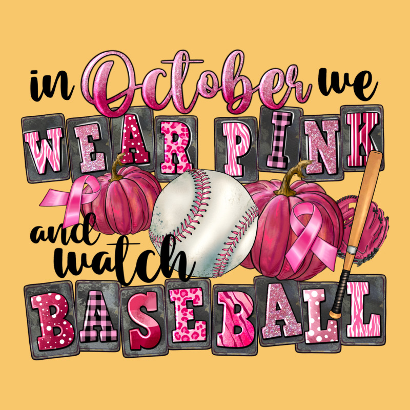 In October We Wear Pink And Watch Baseball Vintage Hoodie by FaDigitalArtStudio | Teevron