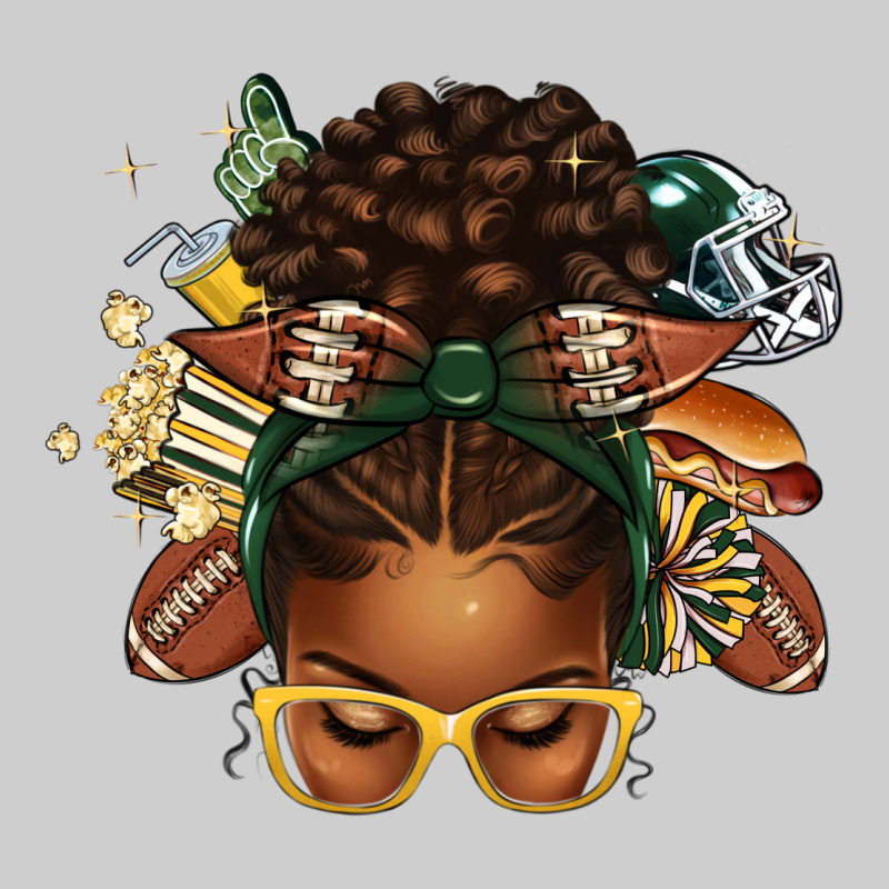 American Football Afro Messy Bun Premium Tee by texasbilliewilder | Teevron