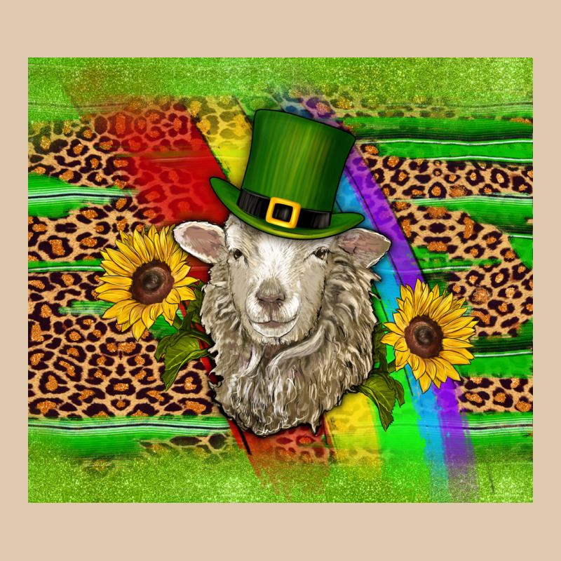 St Patricks Sheep Sunflowers Rainbow Serape Leopard Glitter Heavyweight Sweatshirt by Artiststas | Teevron