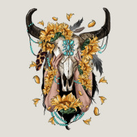 Sunflower Boho Bull Skull With Hands Heavy Core Tee | Teevron