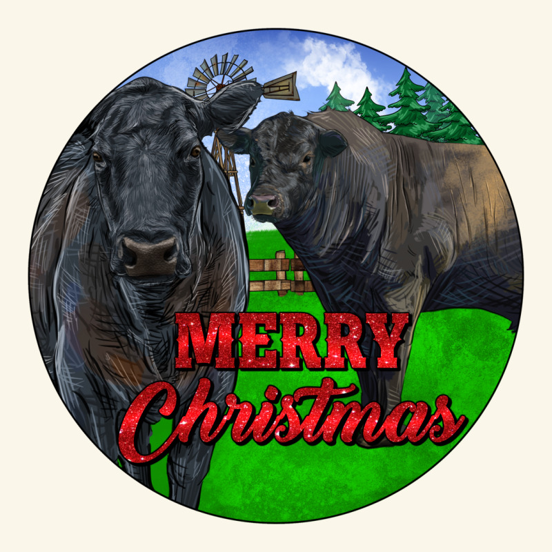 Black Angus Cattle And Bull Merry Christmas Premium Hoodie by RanaPortraitStore | Teevron