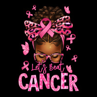 Lets Beat Cancer Afro Messy Bun Premium Tee | Teevron