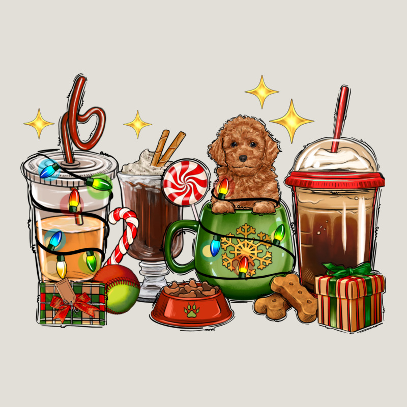 Christmas Coffee Cups With Poodle Heavy Core Tee by RanaPortraitStore | Teevron