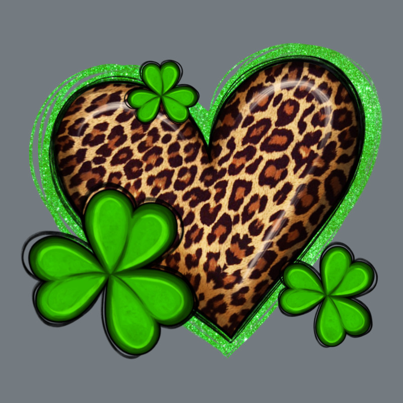 St Patricks Day Leopard Heart With Shamrocks Heavyweight Sweatshirt by Artiststas | Teevron