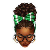 Afro Messy Bun Green and White Bow | Teevron