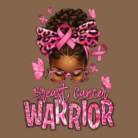 Brest Cancer Warrior Afro Messy Bun Premium Tee | Teevron
