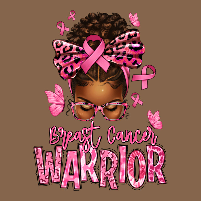 Brest Cancer Warrior Afro Messy Bun Premium Tee by texasbilliewilder | Teevron
