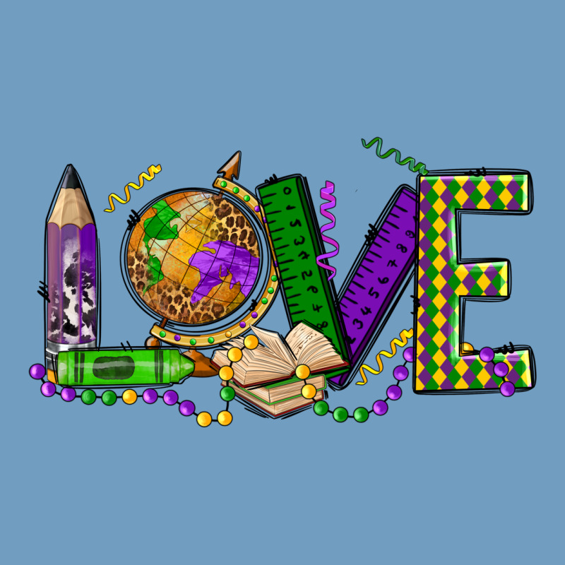 Love Teacher Mardi Gras Urban Heavy Tee by OliviaCreatesArt | Teevron