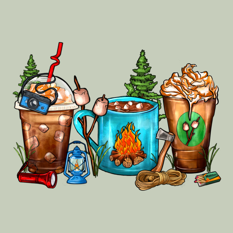 Camping Coffee Cups Long Sleeve Tee by FaDigitalArtStudio | Teevron
