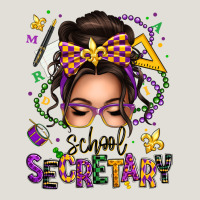 Mardi Gras School Secretary Caucasian Messy Bun Heavy Core Tee | Teevron