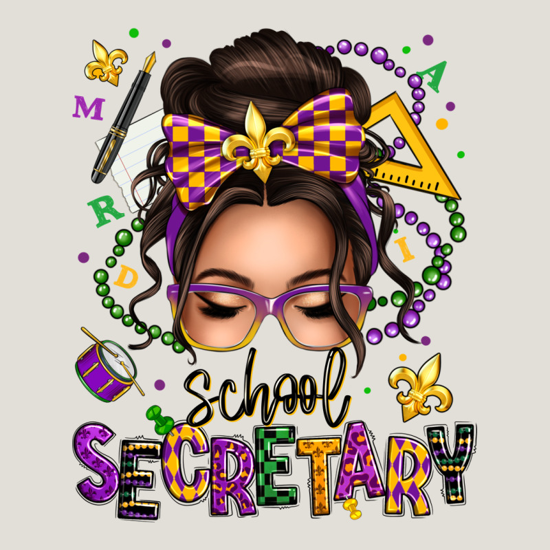 Mardi Gras School Secretary Caucasian Messy Bun Heavy Core Tee by texasbilliewilder | Teevron