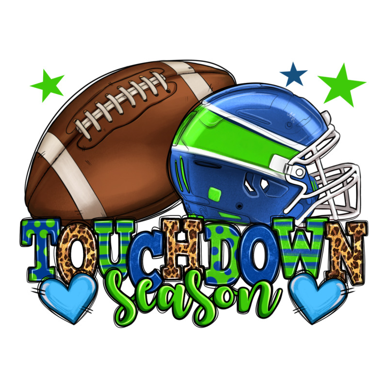 Touchdown Season American Football Green And Blue Ladies Tee by HowdyJamesFarm | Teevron