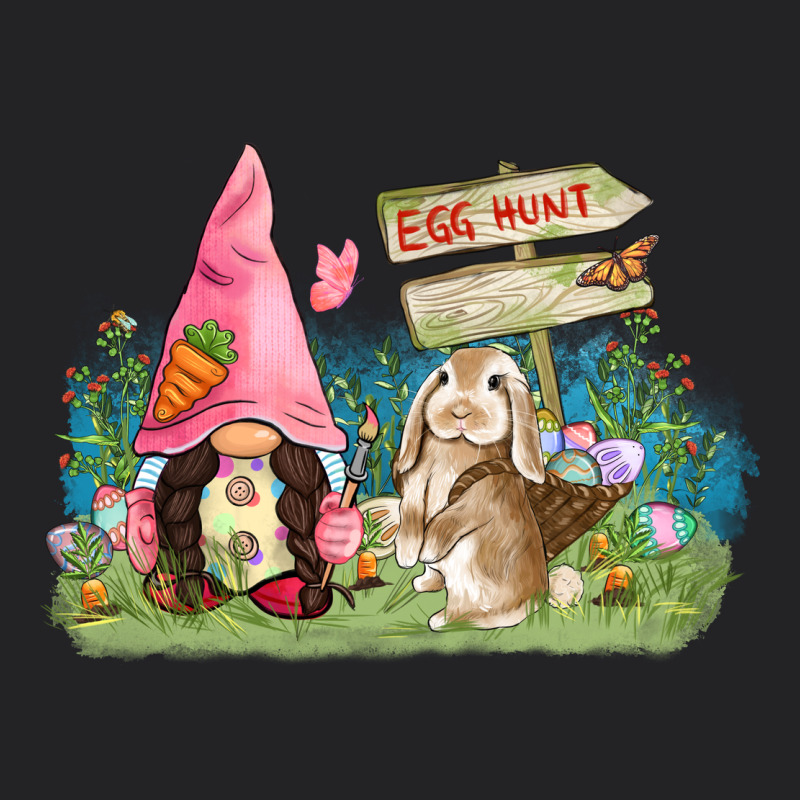 Easter Gnome And Rabbit Egg Hunt  Easter Day Vintage Tee by CowGirlArtShop | Teevron