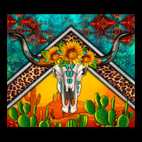 Western Sunflowers Longhorn Bull Skull Heavyweight Sweatshirt | Teevron