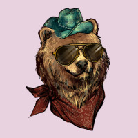 Bear Cowboy Bandana Glasses Ladies Tee | Teevron