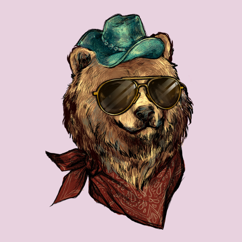 Bear Cowboy Bandana Glasses Ladies Tee by HowdyJamesFarm | Teevron