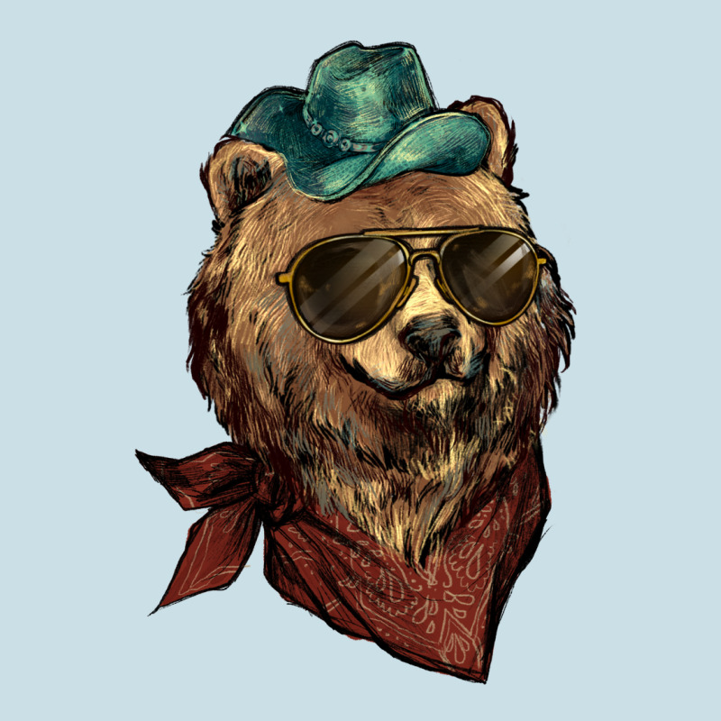Bear Cowboy Bandana Glasses Ladies Tee by HowdyJamesFarm | Teevron