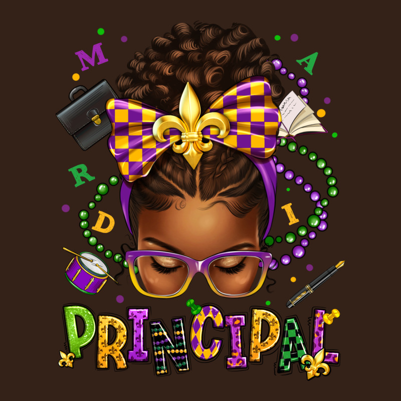 Mardi Gras Principal Afro Messy Bun Heavy Core Tee by texasbilliewilder | Teevron