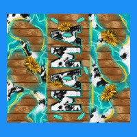 Cowhide Mama With Rustic Teal Wood Classic Tee | Teevron