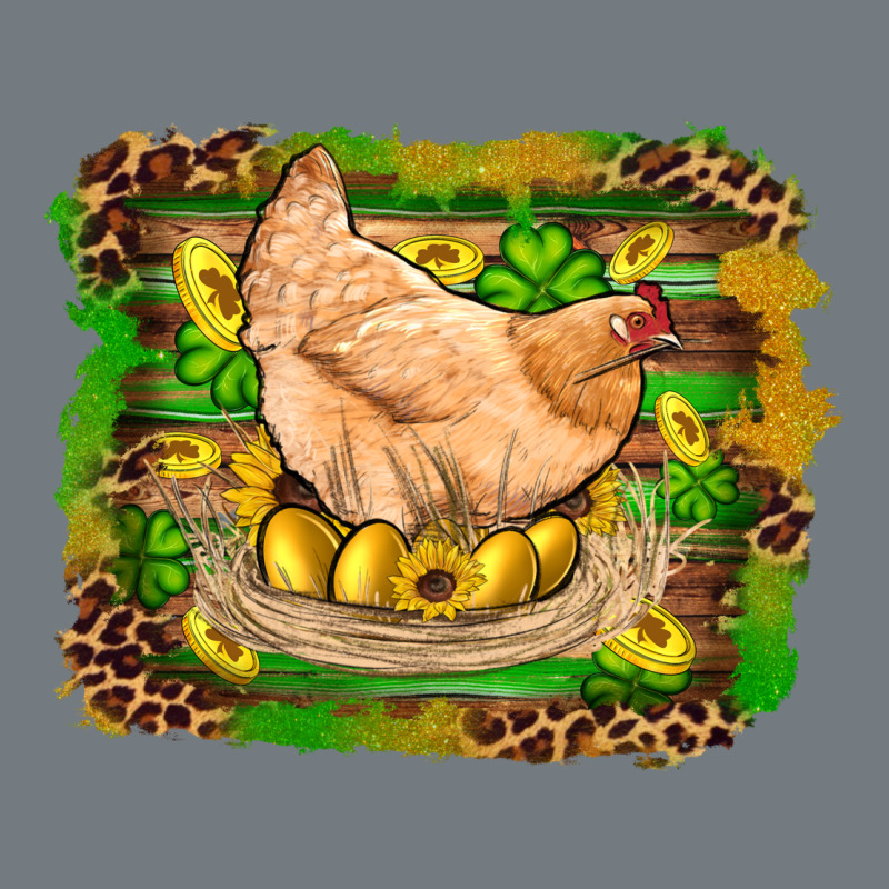 St Patricks Day Farm Chicken Gold Eggs Leopard Serape Glitter Heavyweight Sweatshirt by Artiststas | Teevron