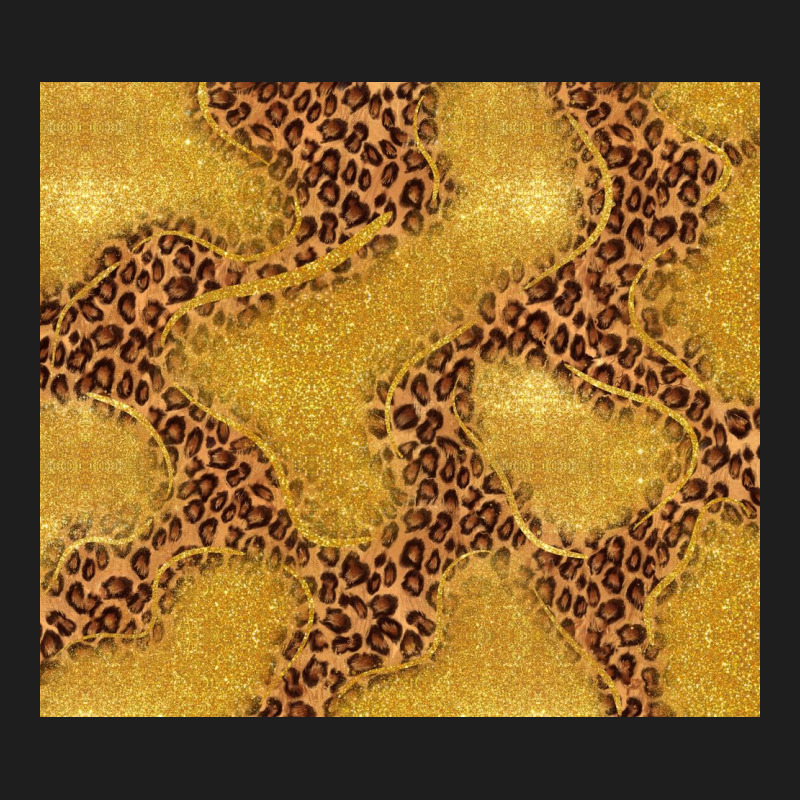 Gold Glitter With Leopard Pattern Classic Tee by TumblerDesignByShophia | Teevron