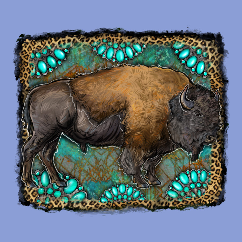 Bison With Gemstone Background Long Sleeve Tee by RanaPortraitStore | Teevron