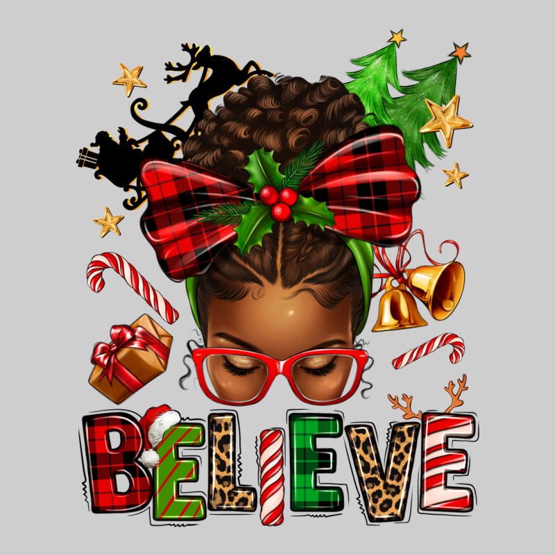 Christmas Believe Afro Messy Bun Premium Tee by texasbilliewilder | Teevron