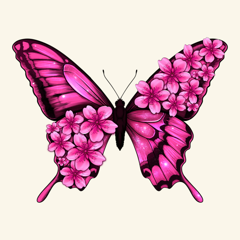 Floral Pink Butterfly Premium Hoodie by Jasminsmagicworld | Teevron