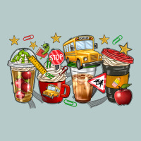 School Bus Coffee Cups Heavy Core Tee | Teevron