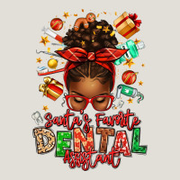 Santa's Favorite Dental Assistant Afro Messy Bun Heavy Core Tee | Teevron