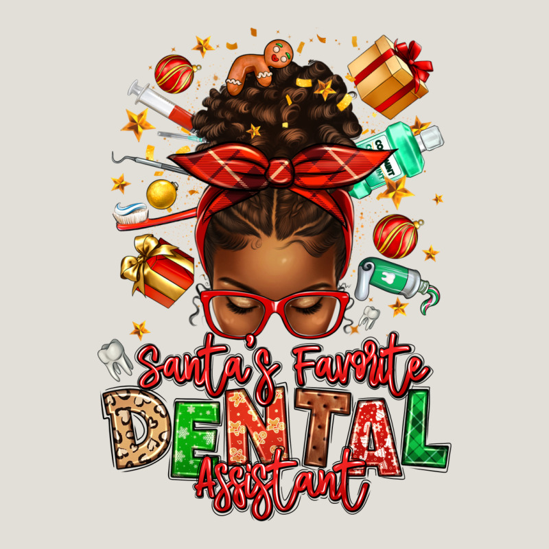 Santa's Favorite Dental Assistant Afro Messy Bun Heavy Core Tee by texasbilliewilder | Teevron