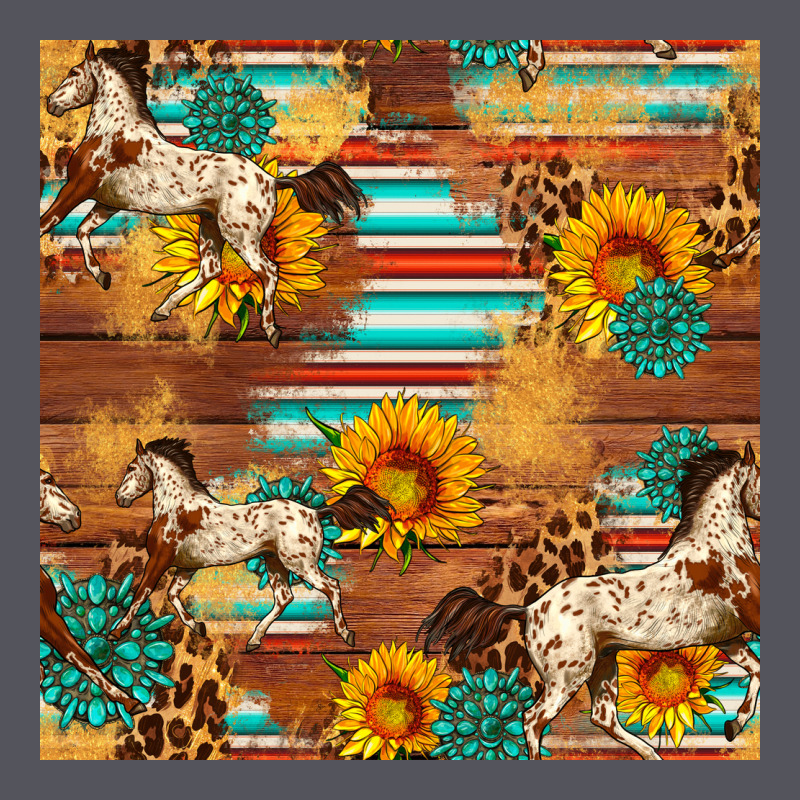 Western Horse Sunflowers Gemstone Seamless Pattern Vintage Hoodie by FaDigitalArtStudio | Teevron