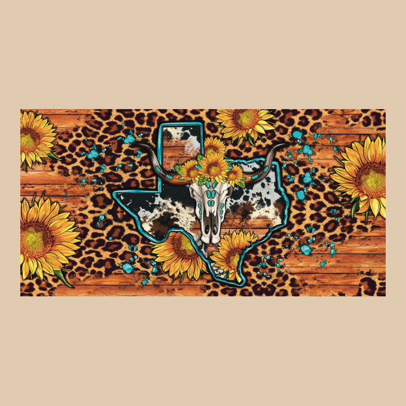 Texas Map Bull Skull Sunflower Leopard Licence Plate Heavyweight Sweatshirt by Artiststas | Teevron