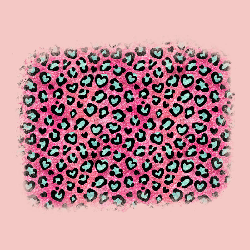 Pink Glitter Leopard With Heart Background Urban Heavy Tee by OliviaCreatesArt | Teevron