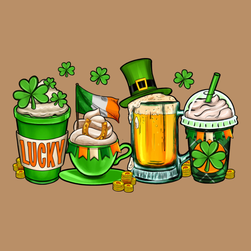 St. Patrick's Day Coffee Cups Vintage Hoodie by OliviaCreatesArt | Teevron