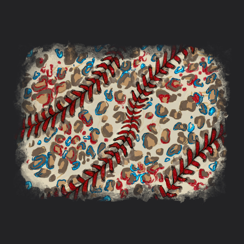 Baseball Leopard Glitter Background Vintage Tee by HowdyJamesFarm | Teevron