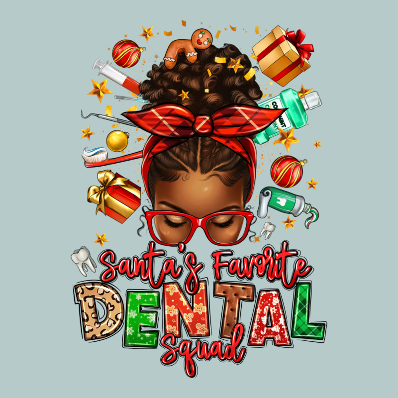 Santa's Favorite Dental Squad Afro Messy Bun Heavy Core Tee by texasbilliewilder | Teevron
