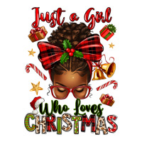Just A Girl Who Loves Christmas Afro Messy Bun Premium Tee | Teevron