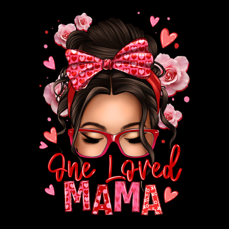 One Loved Mama Messy Bun Heavy Core Tee by texasbilliewilder | Teevron