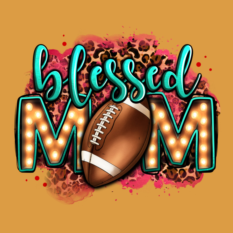 Blessed American Football Mom Lightbulb Letters Urban Heavy Tee by OliviaCreatesArt | Teevron