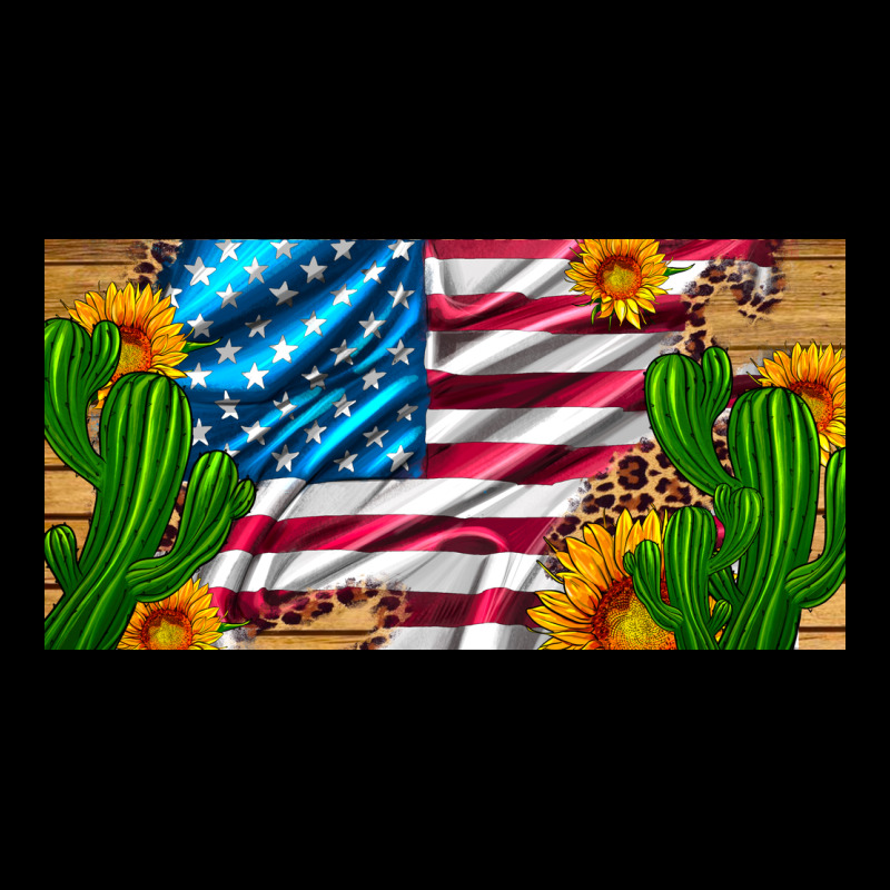 Usa Flag And Cactus And Sunflowers With Leopard And Wood License  Plat Heavyweight Sweatshirt by Artiststas | Teevron