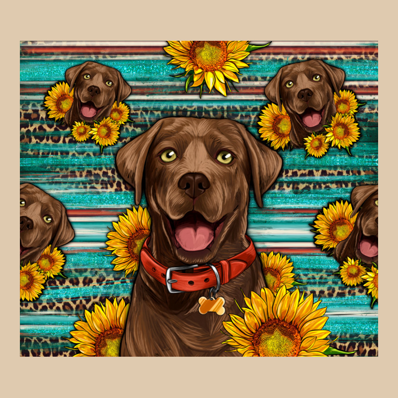 Chocolate Labrador With Sunflowers Western Heavyweight Sweatshirt by Artiststas | Teevron
