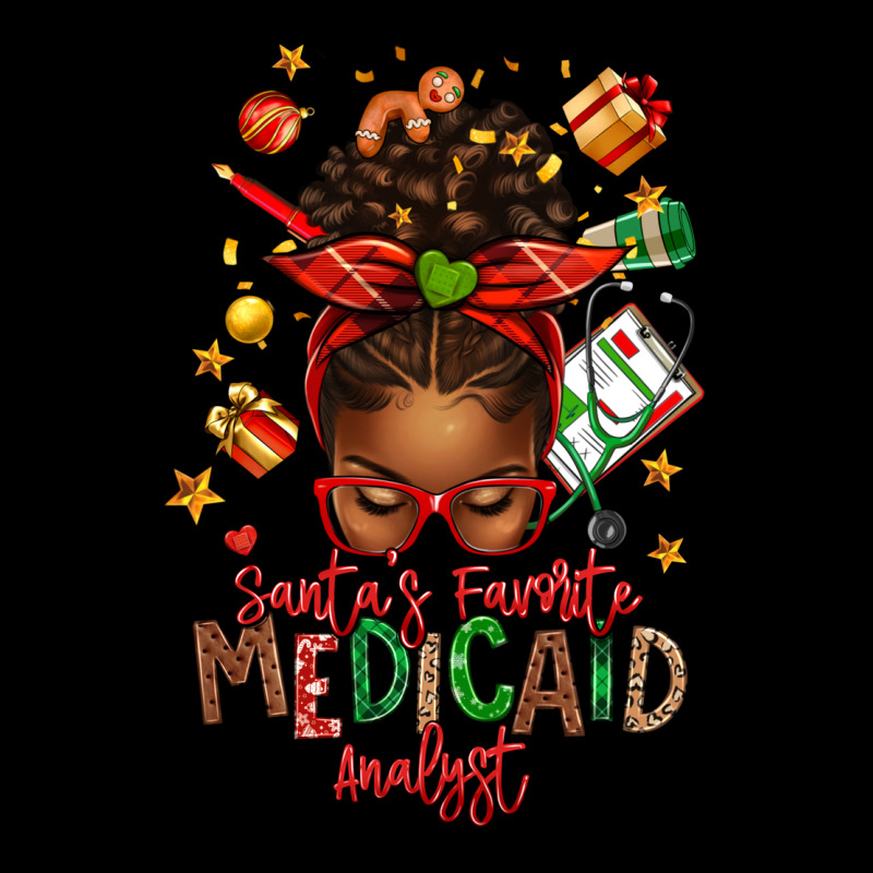 Santa's Favorite Medicaid Analyst Afro Messy Bun Heavy Core Tee by texasbilliewilder | Teevron