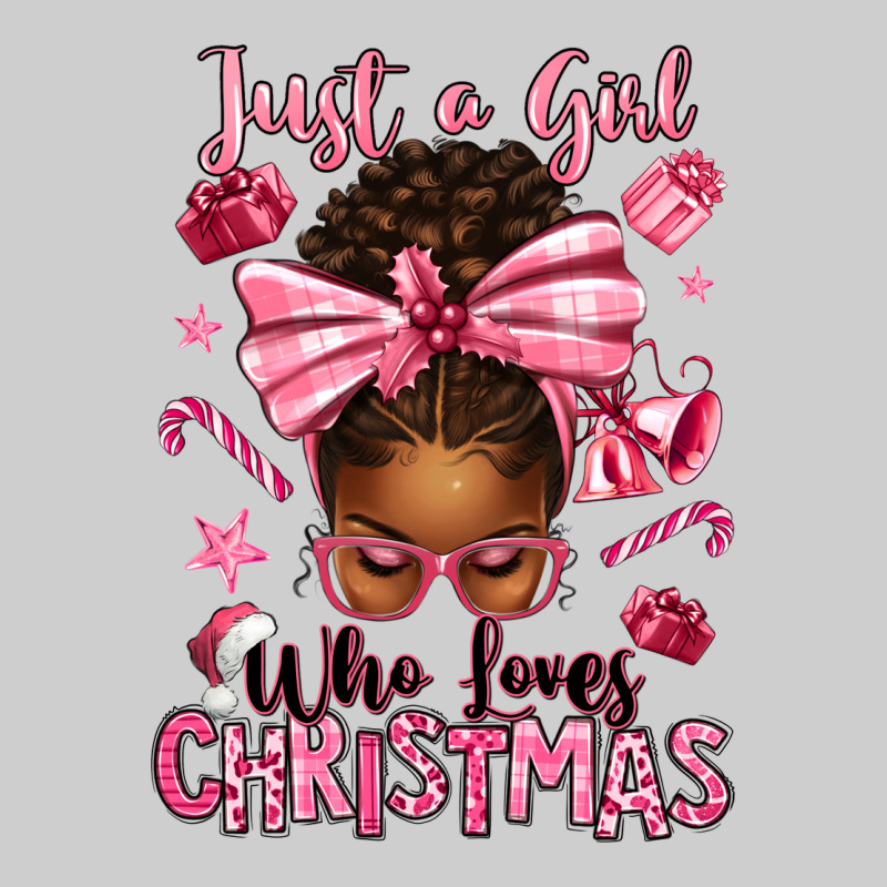 Just A Girl Who Loves Pink Christmas Afro Messy Bu Premium Tee by texasbilliewilder | Teevron