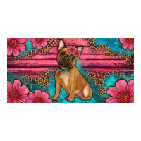 french bulldog floral license plate | Teevron
