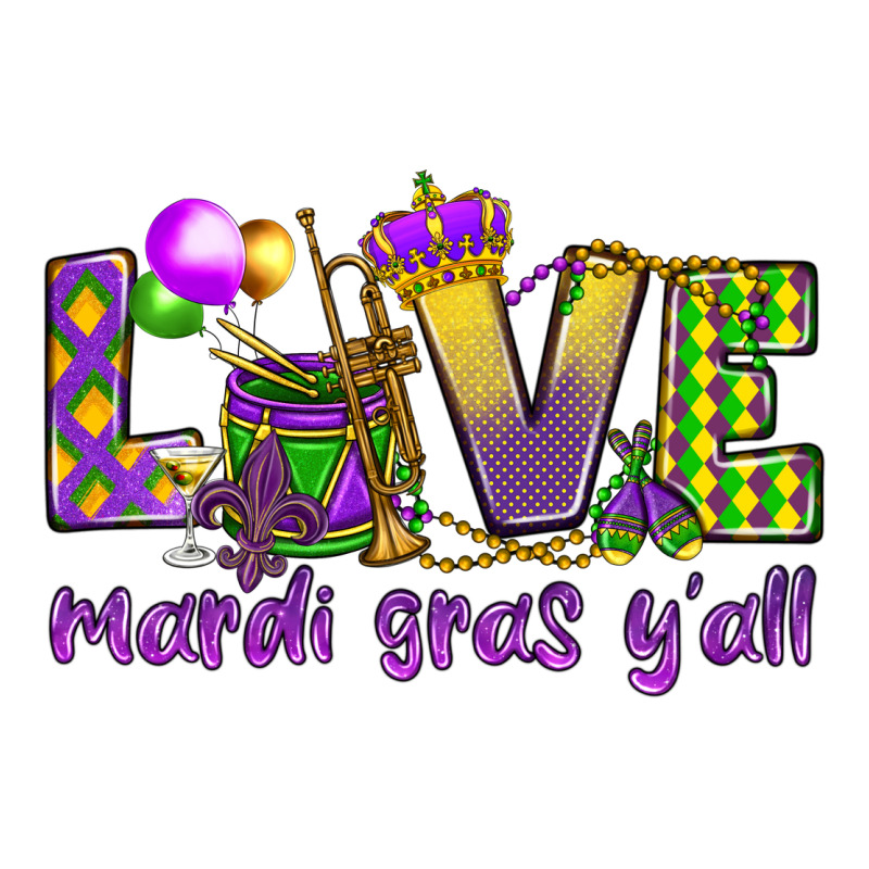 Love Mardi Gras Y'all Ladies Tee by HowdyJamesFarm | Teevron