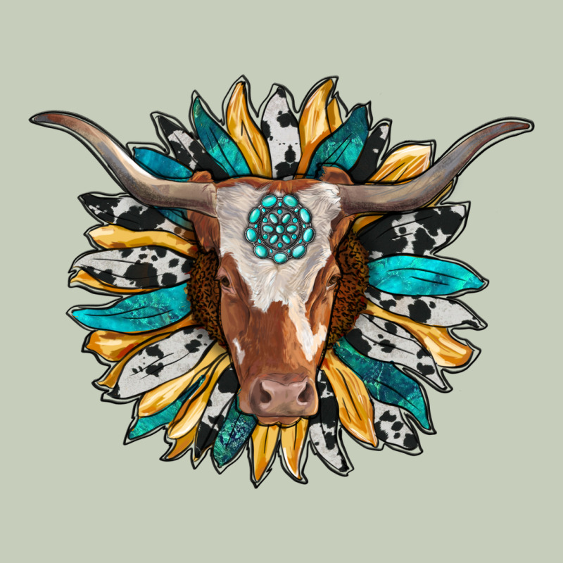 Texas Longhorn Sunflower Background Long Sleeve Tee by RanaPortraitStore | Teevron