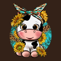 Cute Cow With Sunflower And Leopard Heavy Core Tee | Teevron